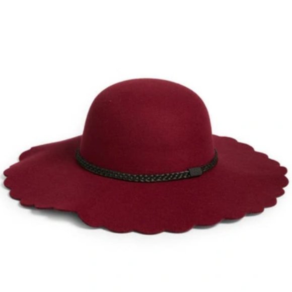 NWOT BP Scallop Brim‎ Felt Hat in Wine (O/S) - Picture 6 of 6